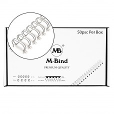 M-Bind Double Wire Bind 2:1 A4 - 3/4"(19mm) X 23 Loops, 50pcs/box, White